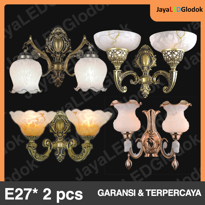 Lampu Dinding Kamar Tidur Klasik Ruang Tamu Teras Antik Vintage Hias Cabang 2