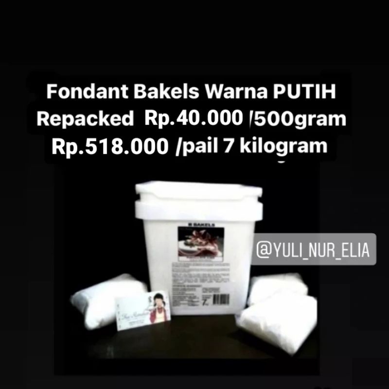

RB22 FONDANT BAKELS 500 GRAM WARNA PUTIH