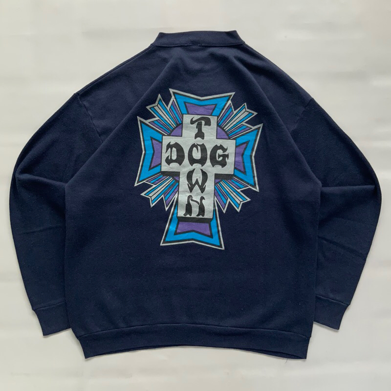 dogtown cross logo crewneck navy vintage 90s