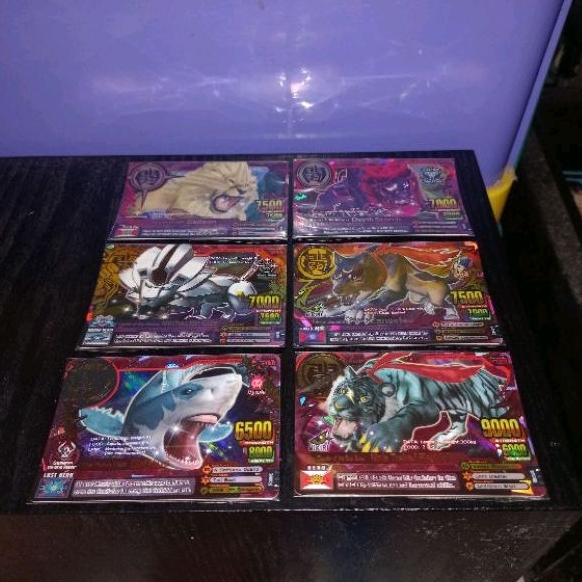 kartu animal kaiser galleon, death scorch, ninja trained Siegfried, zangetsu, brutus, mecha lion