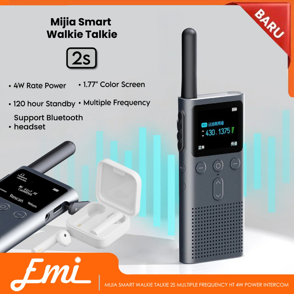 Mijia Smart Walkie Talkie 2s HT 4W Intercom Support Bluetooth Headset