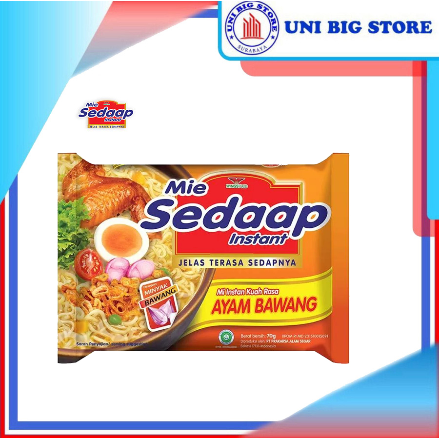 

Mie Sedaap SEDAP Mi Kuah Ayam Bawang 70 gr Instant Noodles