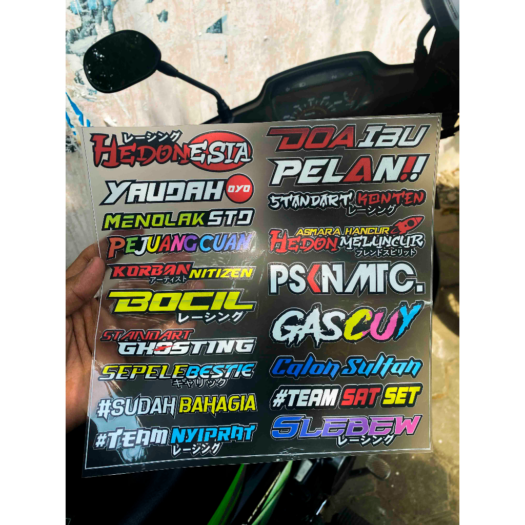 STIKER KATA KATA HEDONESIA / STIKER PACK KATA KATA BAHAN TRANSPARAN