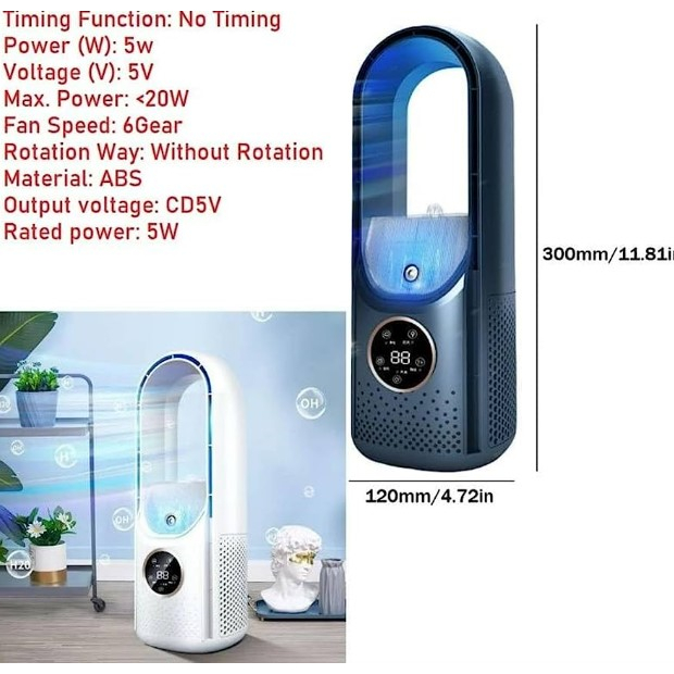 Kipas Penyejuk Ruangan  Portabel /kipas Humidifier Bladeless Fan