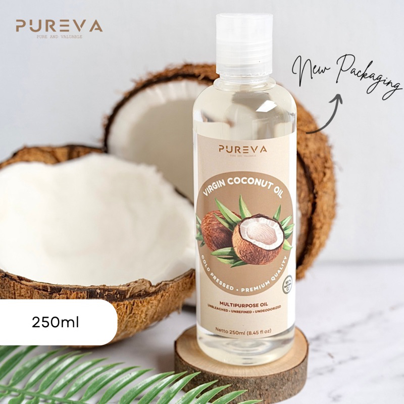 PUREVA Virgin Coconut Oil (VCO) Cold Pressed 250 ml Minyak Kelapa Murni 100% Natural Original Pure C