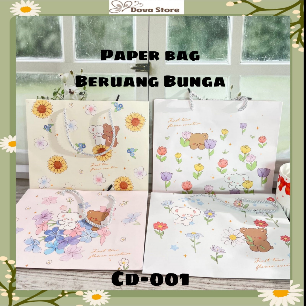 

PAPER BAG BERUANG BUNGA CD - 001 KANTONG LUCU