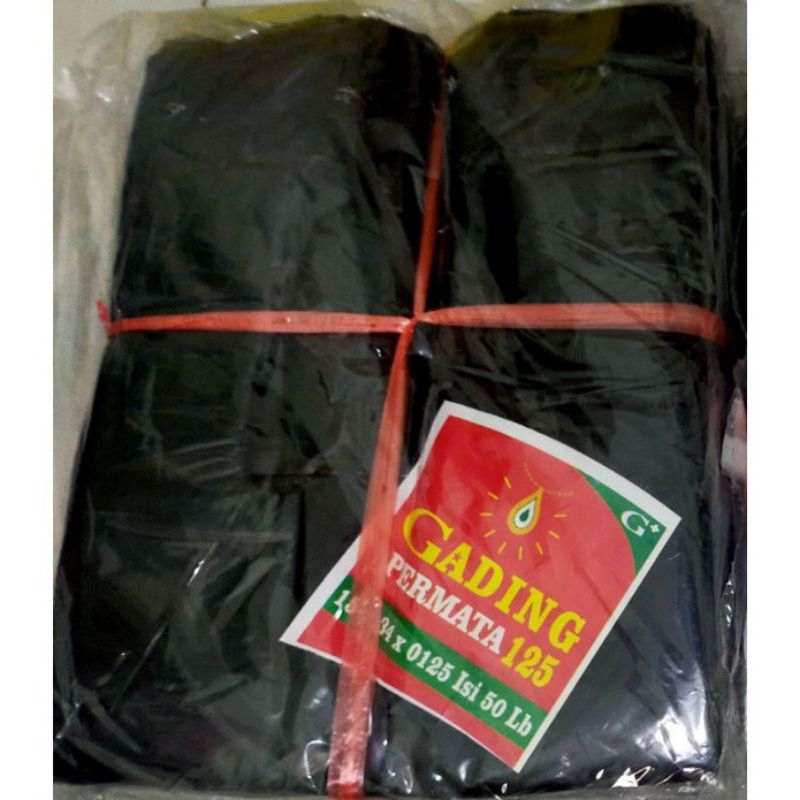 Kresek Cap Gading Surya 15x34cm Hitam Putih Tebal 02 isi 50pcs
