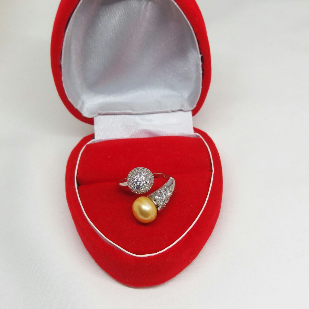 mutiara glow lombok cincin rhodium mutiara model bola