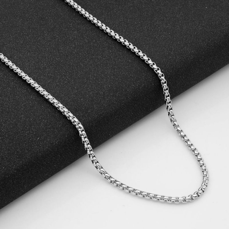 kalung rantai titanium polos anti karat 3 mm