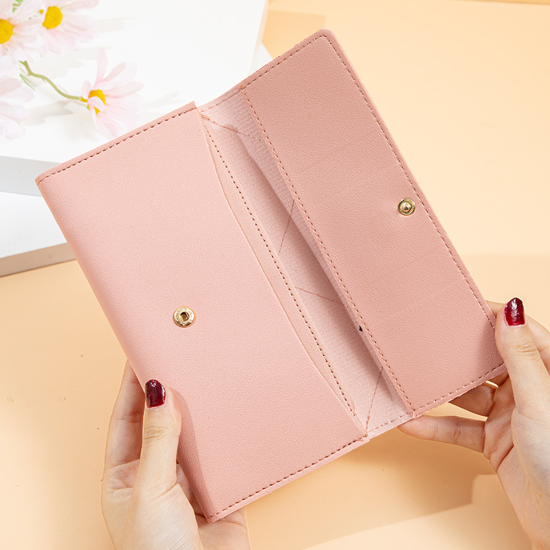 DOMPET PANJANG WANITA LIPAT IMPORT KULIT PINK LUCU REUXA WA749P3 SLOT KARTU RESLETING KOIN LONG WALLET KEKINIAN REMAJA CEWEK KOREA SIMPLE PREMIUM FASHION BRANDED BATAM TERBARU