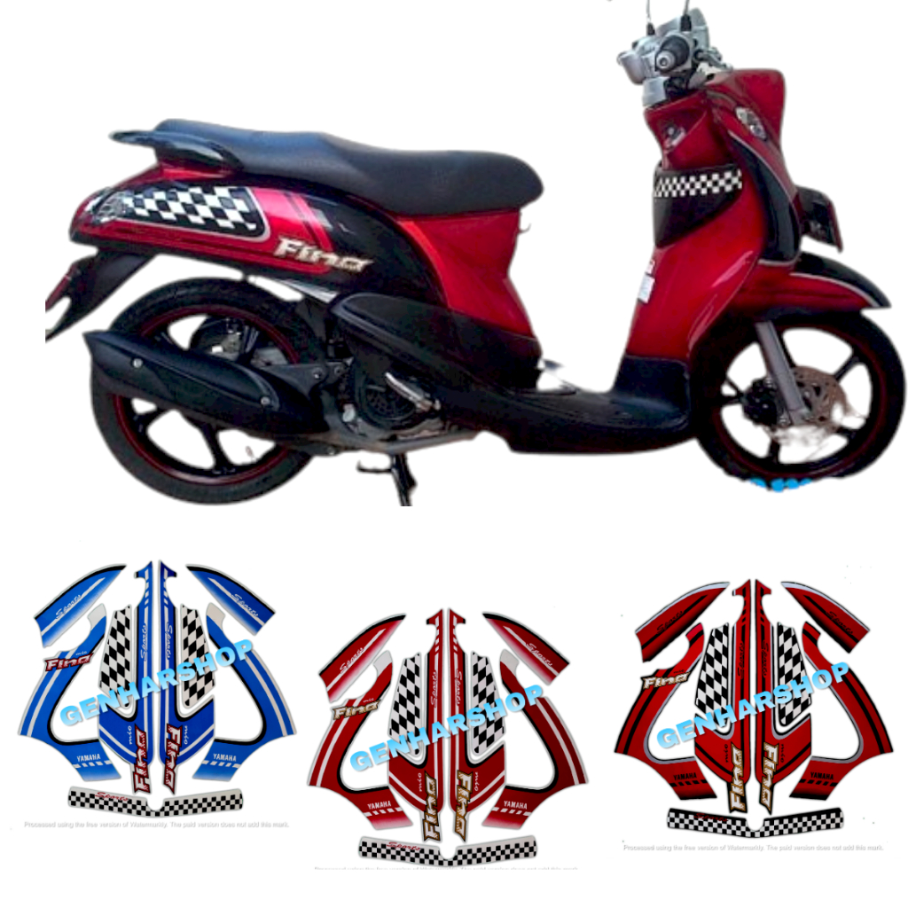 STIKER STRIPING LIS BODY MOTOR FINO KARBU 2012 STRIPING FINO 2012 SEPASANG STANDAR FULL SET