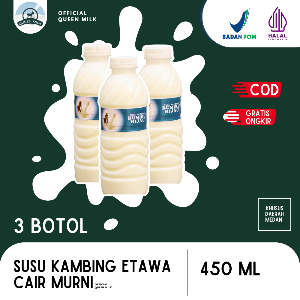 Susu Kambing Etawa Murni Cair Medan #3 Botol - Distributor Susu Medan