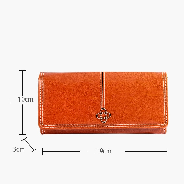 DOMPET PANJANG WANITA LIPAT KOREA VILEPIN WA748B7 IMPORT RESLETING SLOT KARTU ATM KOIN BESAR CEWEK PREMIUM LONG WALLET SIMPLE BRANDED BATAM CASUAL PESTA FASHION KULIT COKLAT MURAH