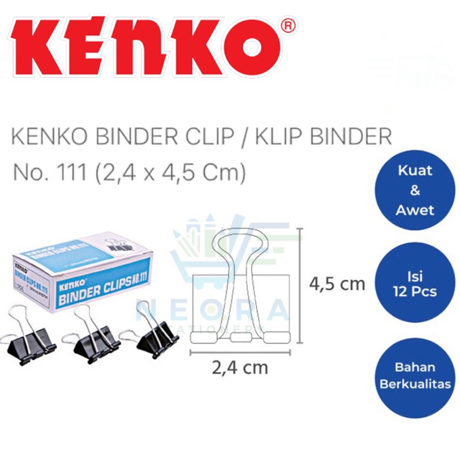 

Kenko Penjepit Kerta Binder Clip No.111 | @ 1 PCS