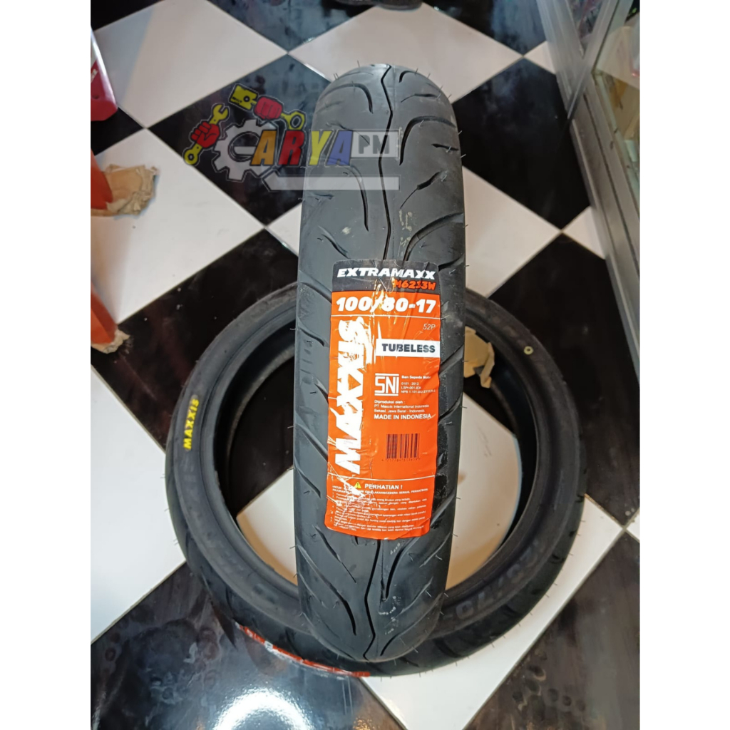 Ban Maxxis 100/80-17 M6233W Tubeles Velg ring 17
