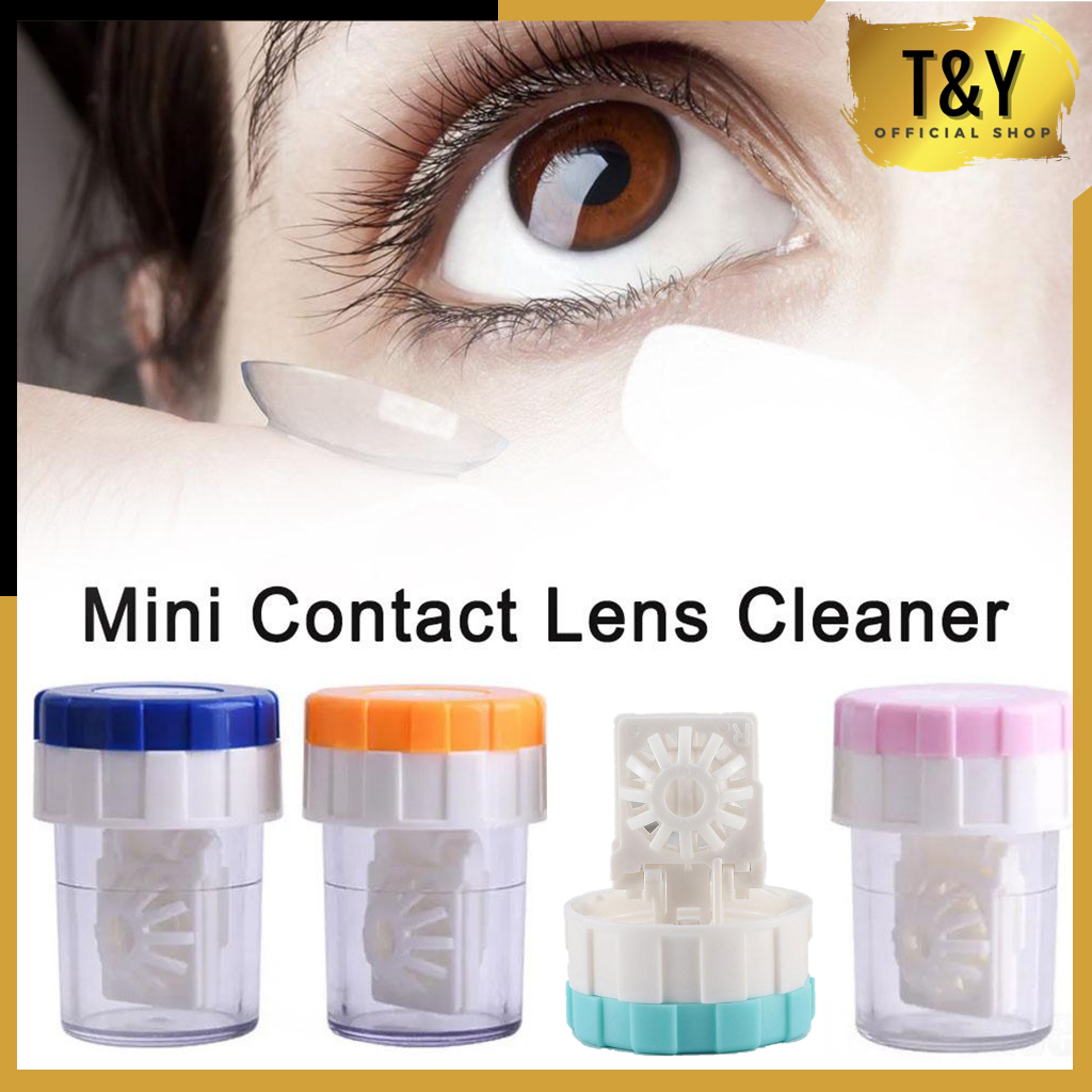 T&amp;Y Steamer Soflens Portable Washer Manual Rotation Myopia Contact Lens Cleaning Alat Pencuci Softlens Manual Wadah Pembersih Kontak Lensa Import