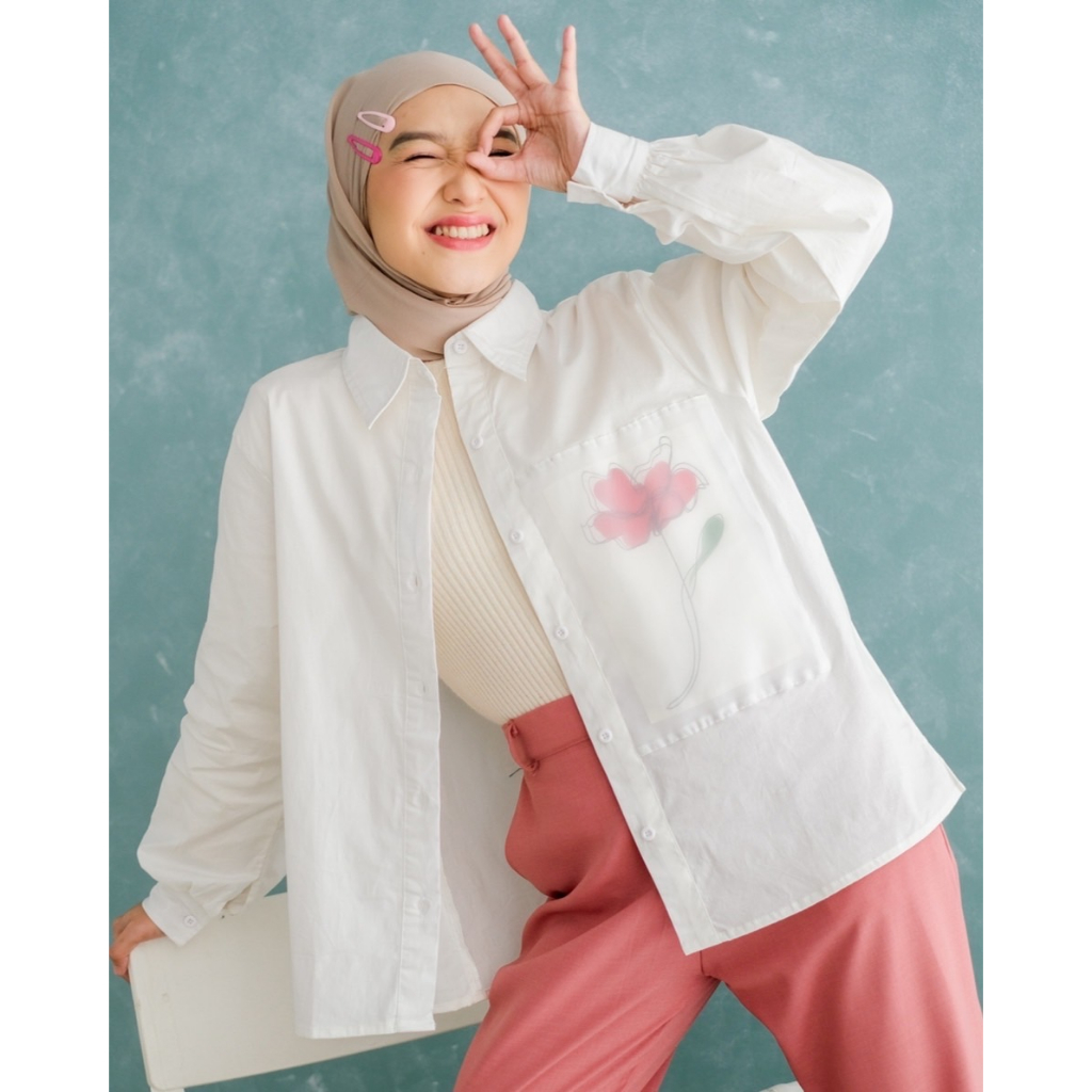 Myrubylicious MISOURI SHIRT | SHIRT | KEMEJA WANITA | KEMEJA LENGAN PANJANG | KEMEJA BUNGA