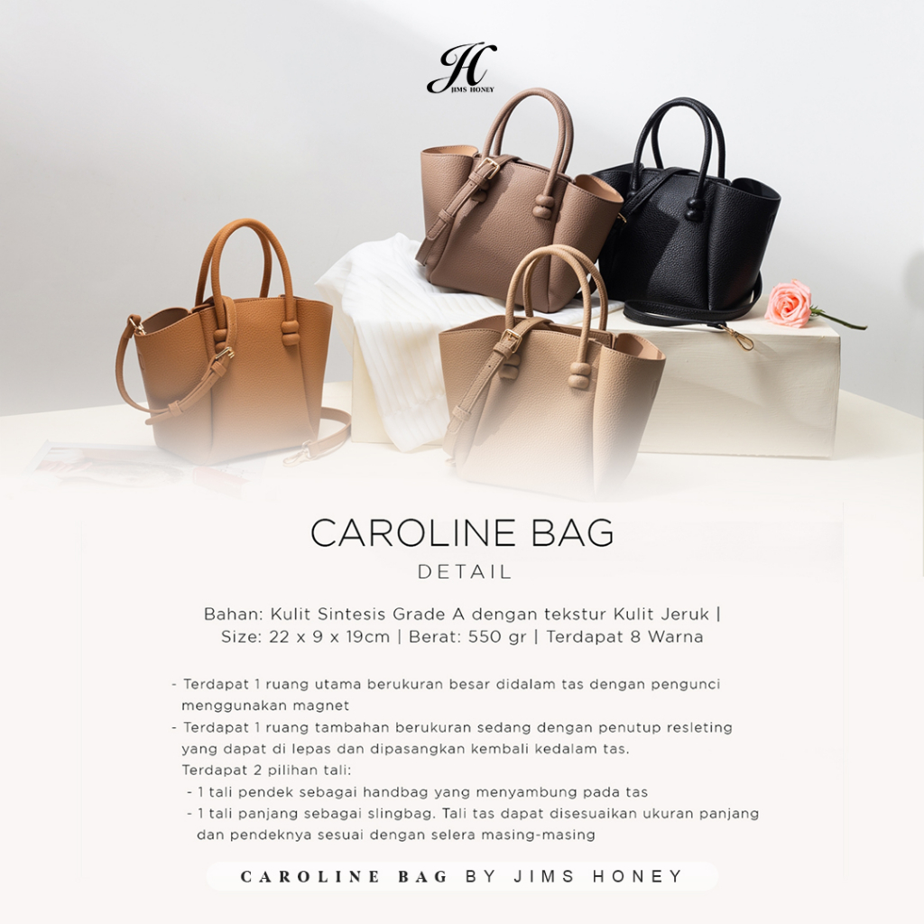 Caroline bag Tas Selempang Wanita Jims Honey original realpic cod tas kerja kulit impor murah official store