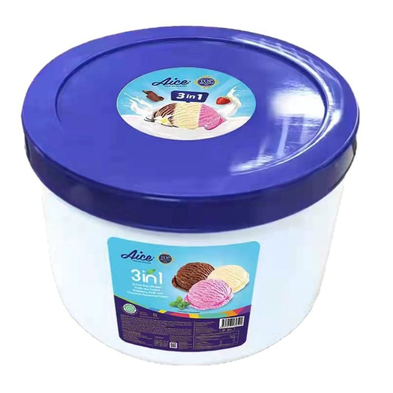 

ICE CREAM AICE 3 in 1 KEMASAN 5 LITER/ICE CREAM ICE 5 LITER MIX 3 RASA