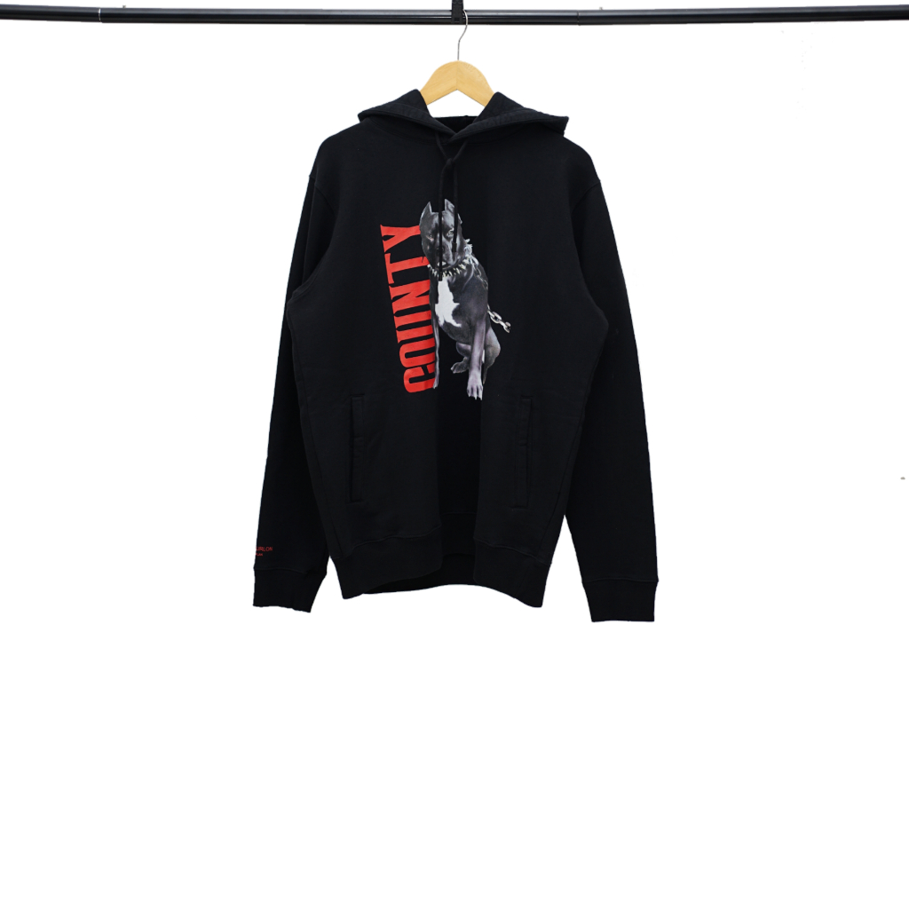 MARCELO BURLON DOGO HOODIE BLACK
