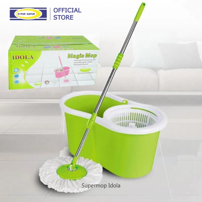 Magic Mop Idola / Alat Pel Dan Ember Peras /Free kain pel cadangan -original-new