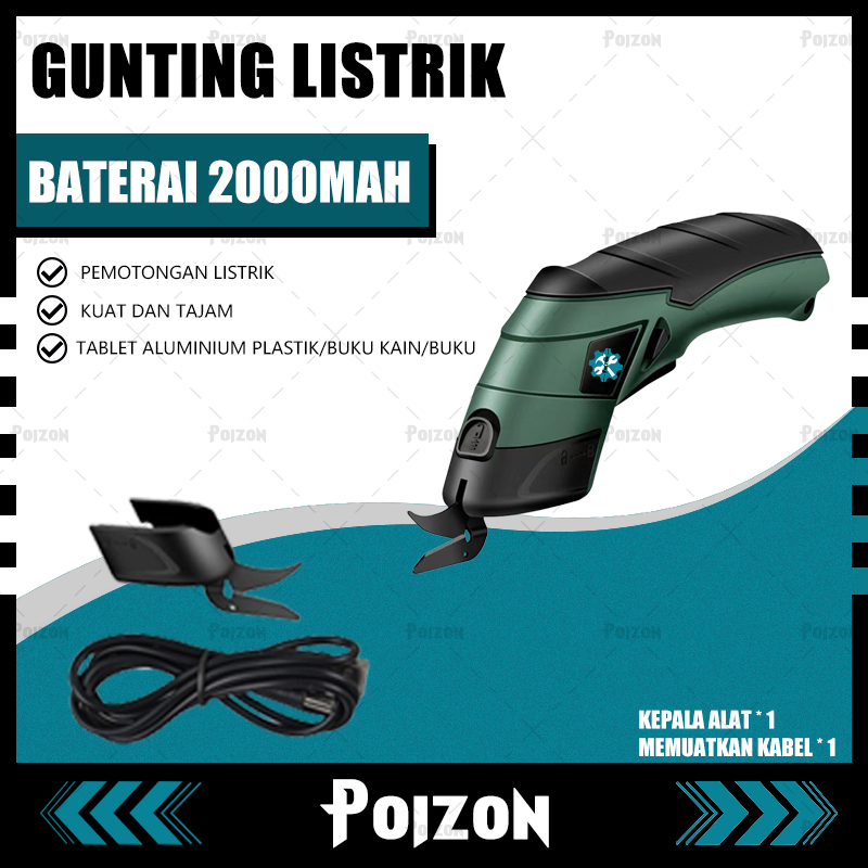 Poizon Gunting Kain Elektrik Mesin Potong Bahan Kain Gunting Potong Kain Listrik Mesin Pemotong Gunt