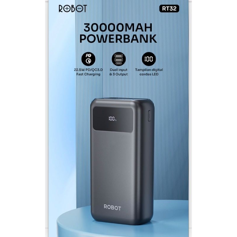 Power Bank Robot 30000mah RT-32 PD Original Power Bank robot RT-32 original 30000mah