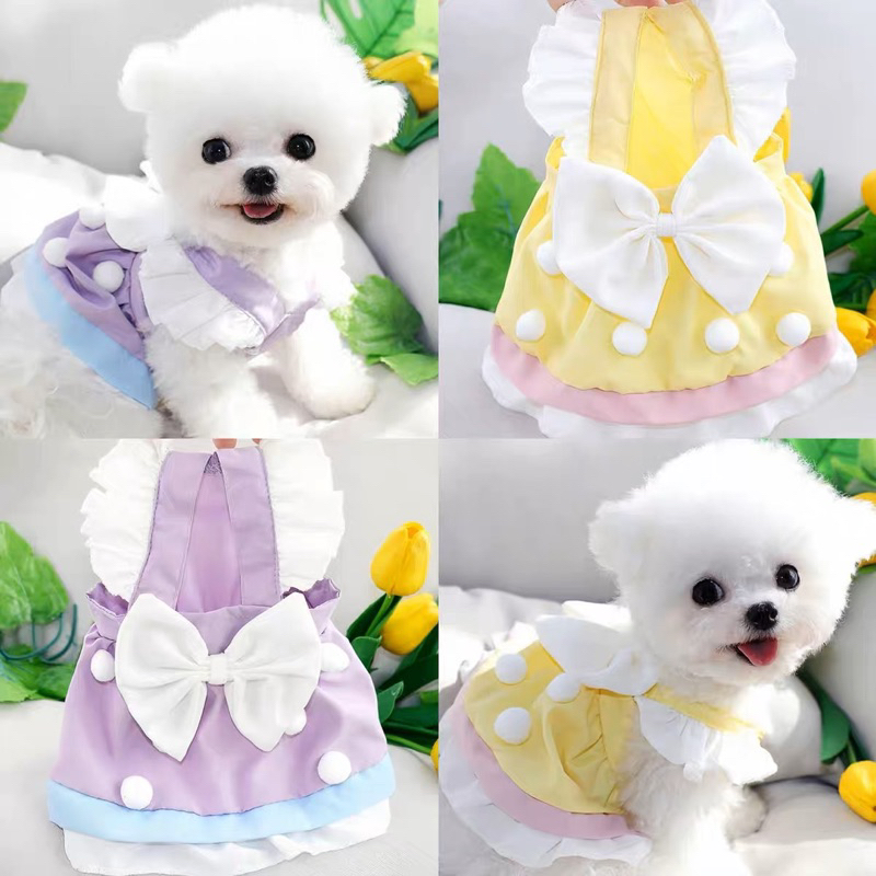 Harmony pompom ribbon korea dress