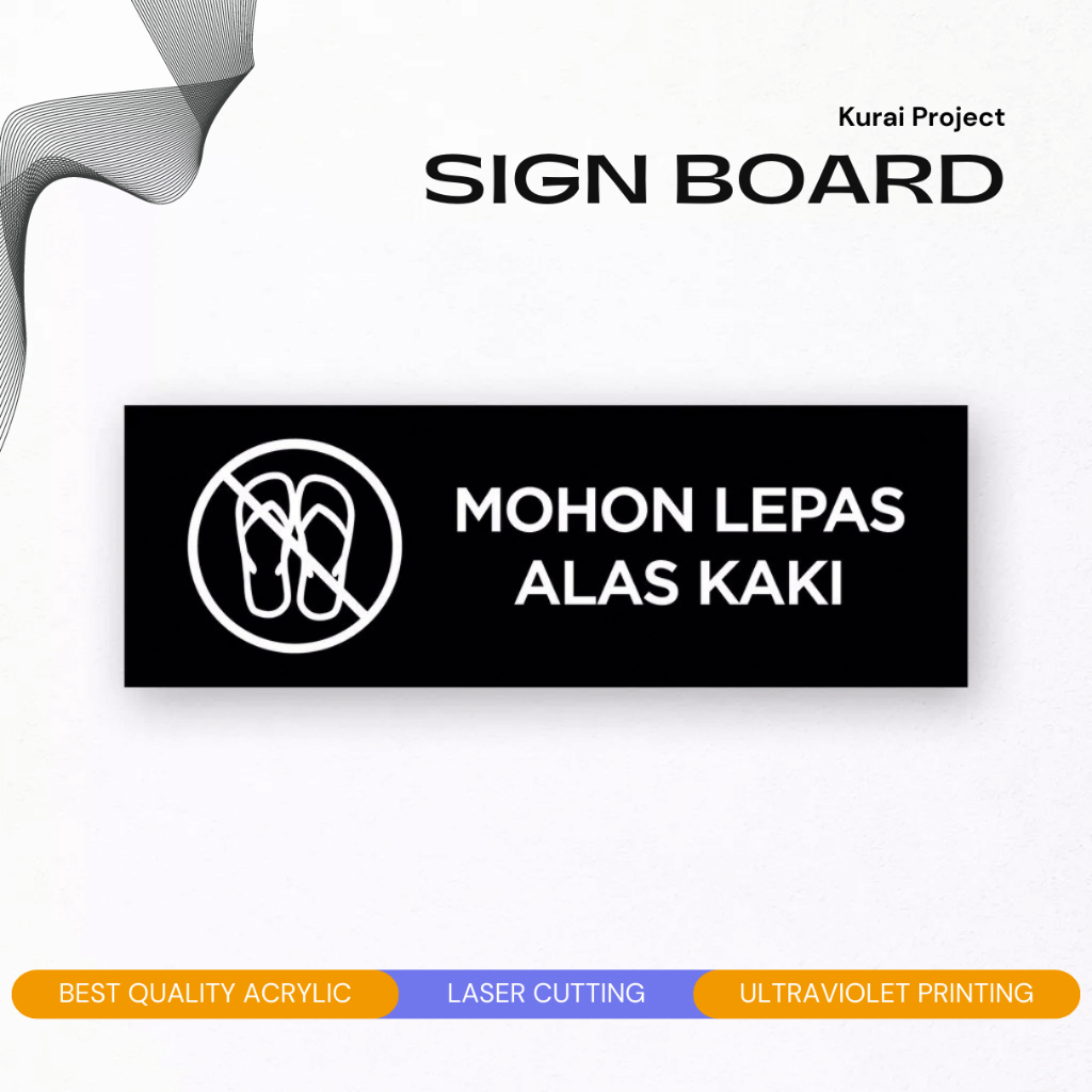 

Akrilik Custom Papan nama - MOHON LEPAS ALAS KAKI Acrylic Custom Sign Board Nama Ruangan - Akrilik Print Papan Nama Ruang Kantor Petunjuk Label Acrylic Tempel