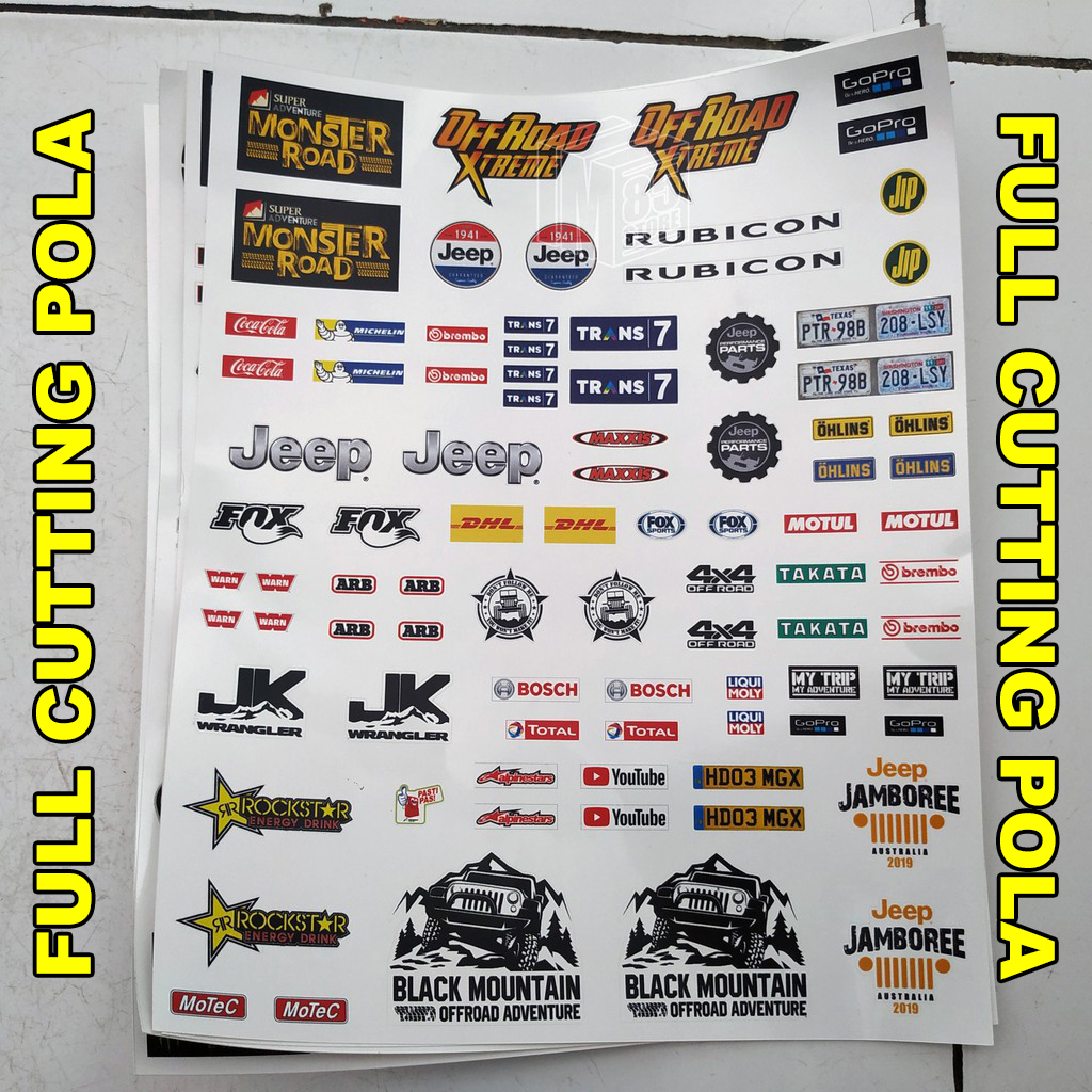 Stiker Decal RC Offroad 1/12 & 1/16 Jeep 01 (Full Cutting Pola)