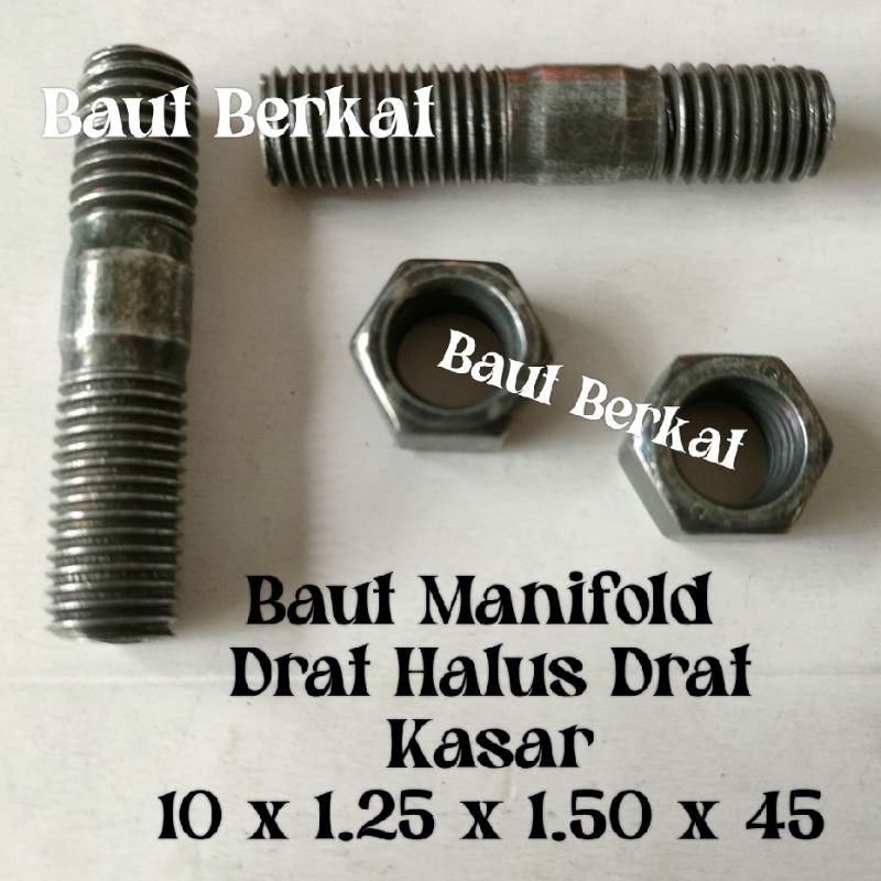 baut tanam manifold 10 x 1.25 x 1.50 x 45 baut manifold 10 x 45 baut manifold 10x45 drat halus kasar