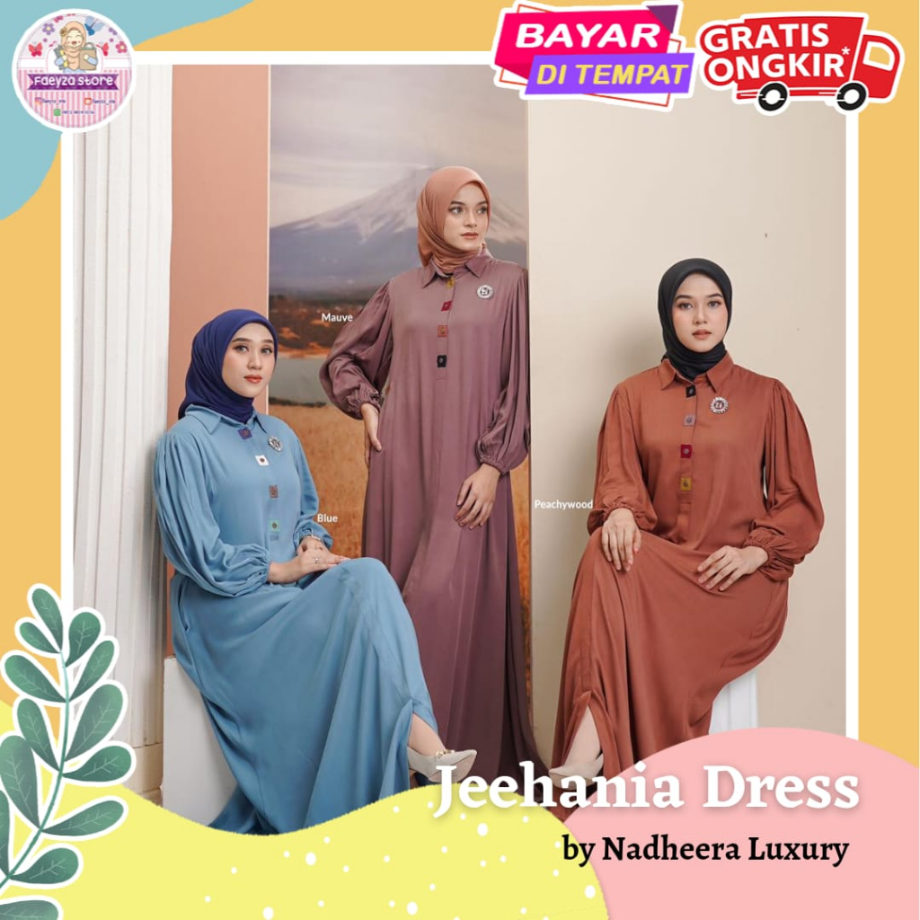 SPECIAL PRICE  Jeehania Dress ORI by Nadheera Luxury Gamis Terbaru Rayon Premium Busui Jumbo XXXL Dr