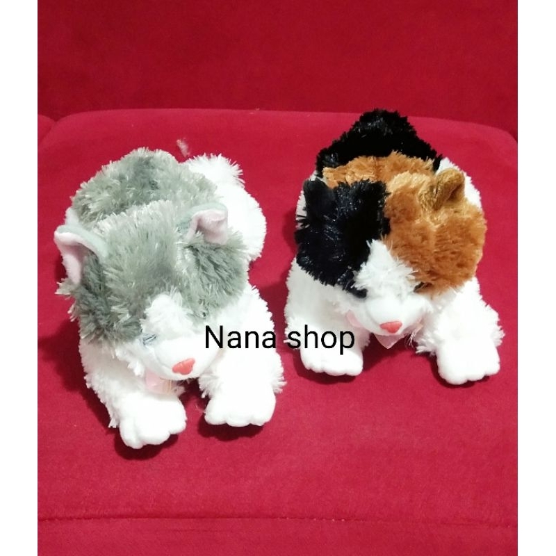 Boneka kucing lonceng duduk lucu kucing S cat toys