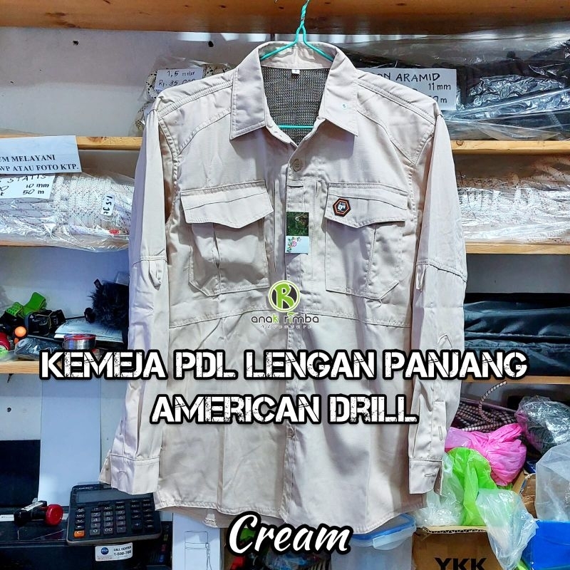 KEMEJA LAPANGAN PDL AMERICAN DRILL CREAM