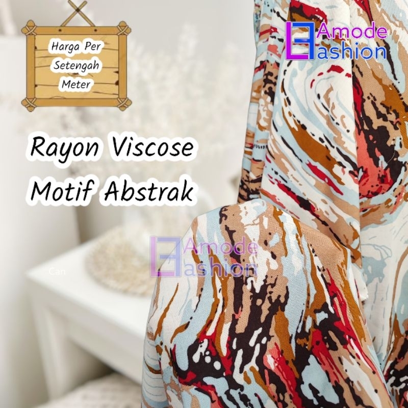 Kain Rayon Viscose Motif Abstrak
