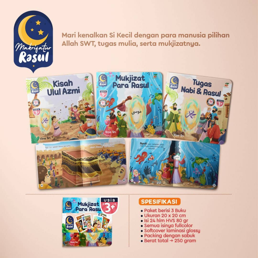 ZYD PAKET MAKRIFATUR RASUL - Buku Cerita Anak Islami Islam Muslim Ulul Azmi Nabi Muhammad Nuh Musa I