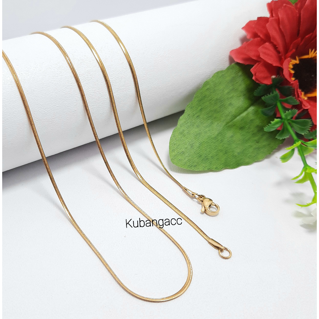 Kalung. Kalung Titaniun Gold1 Tipis Kalung Pria Wanita Kalung Titanium Murah Kalung Gold Rantai Kalu