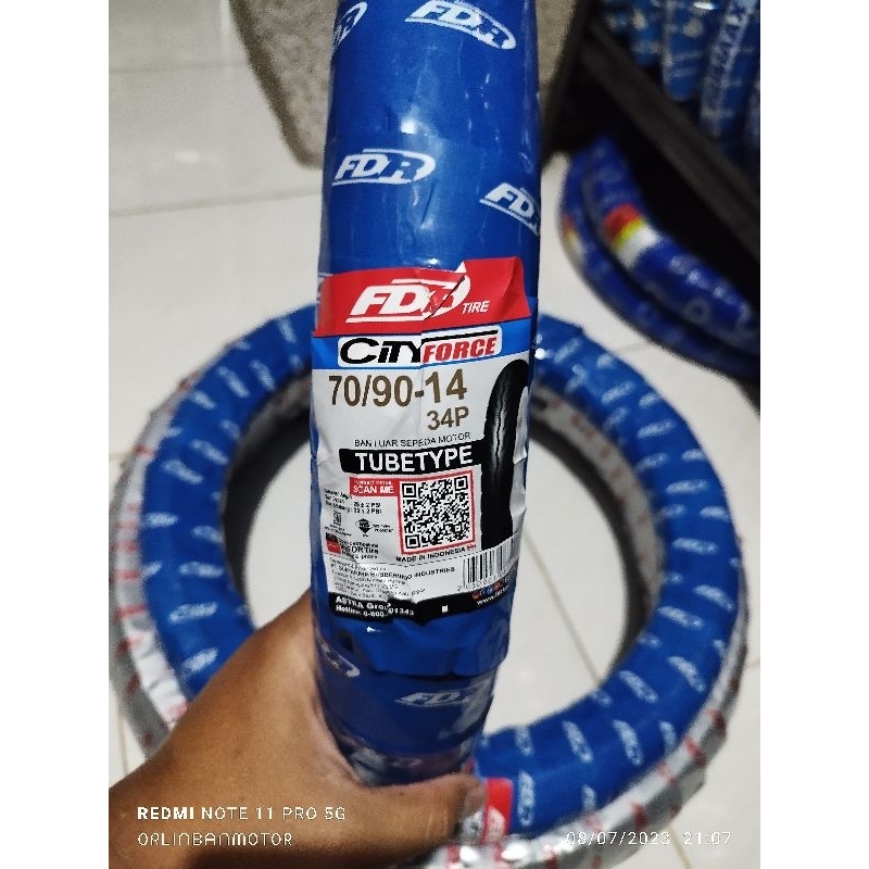 Ban FDR City Force 70/90-14 Tube type/Ban Depan Yamaha Mio sporty/Ban Depan Suzuki Spin