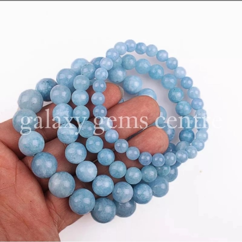 Gelang Batu Blue Aquamarine Natural Stone
