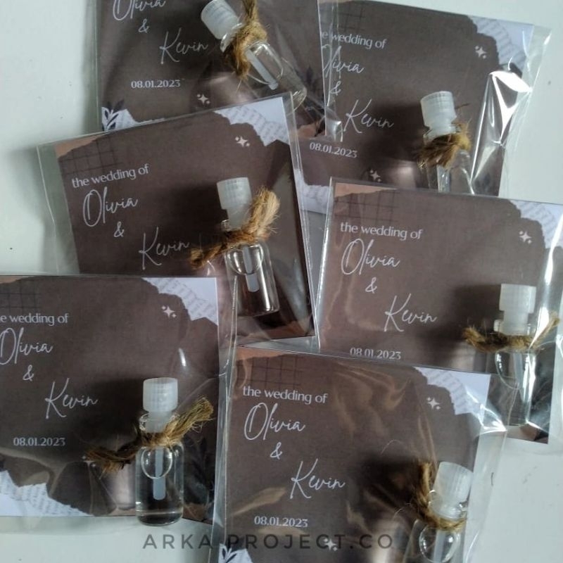 (Seribuan)souvenir parfum 3 ml/souvenir wedding/aqiqoh/gift olshop/ free custom desain