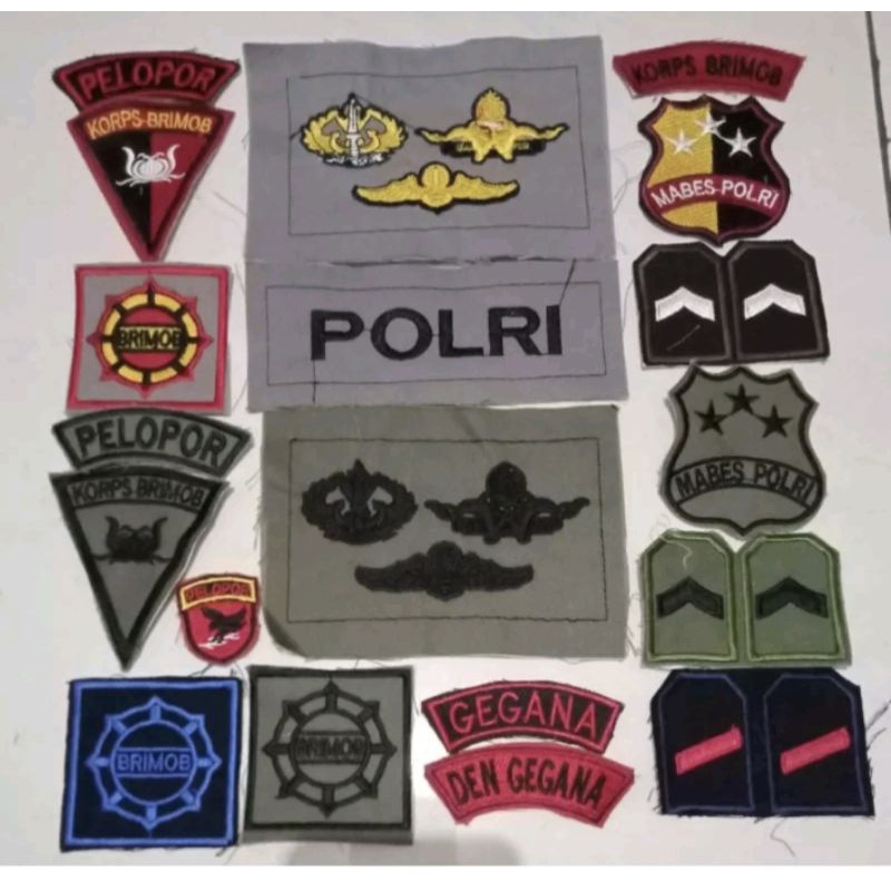 BET BORDIR LOGO LAMBANG KORPS BRIMOB PDL POLRIbed brimob logo brimob patch bordir