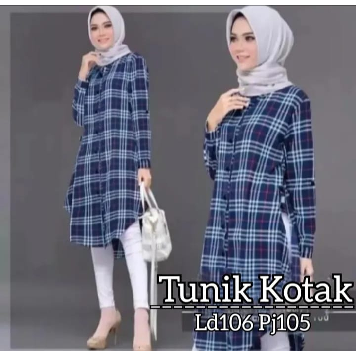 TUNIK KOTAK BURBERRY/PAKAIAN WANITA TERBARU