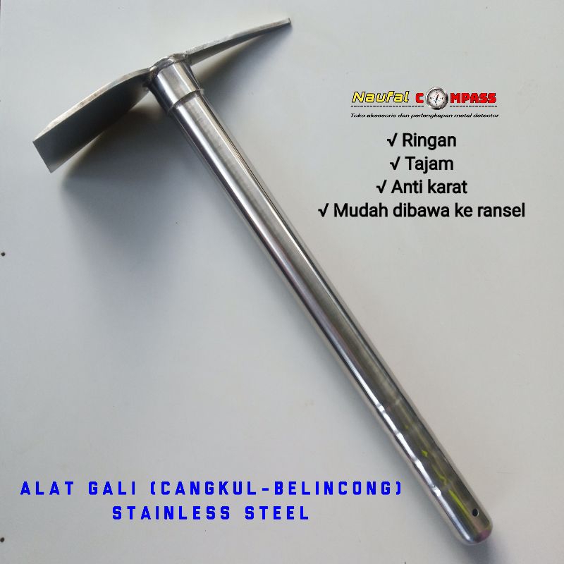 Cangkul belincong mini alat gali stainless steel ( Metal detector, hunting, berkebun, ladang, alat p