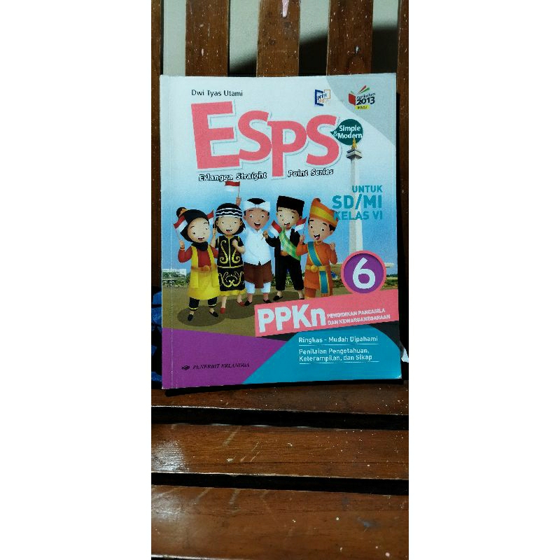Buku bekas Esps Ppkn kelas 6 Penerbit Erlangga