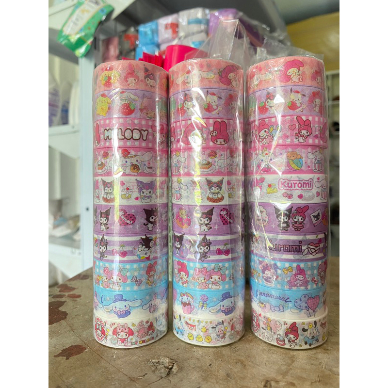 

sticker roll / stiker tape sanrio kuromi my melody cinnamoroll