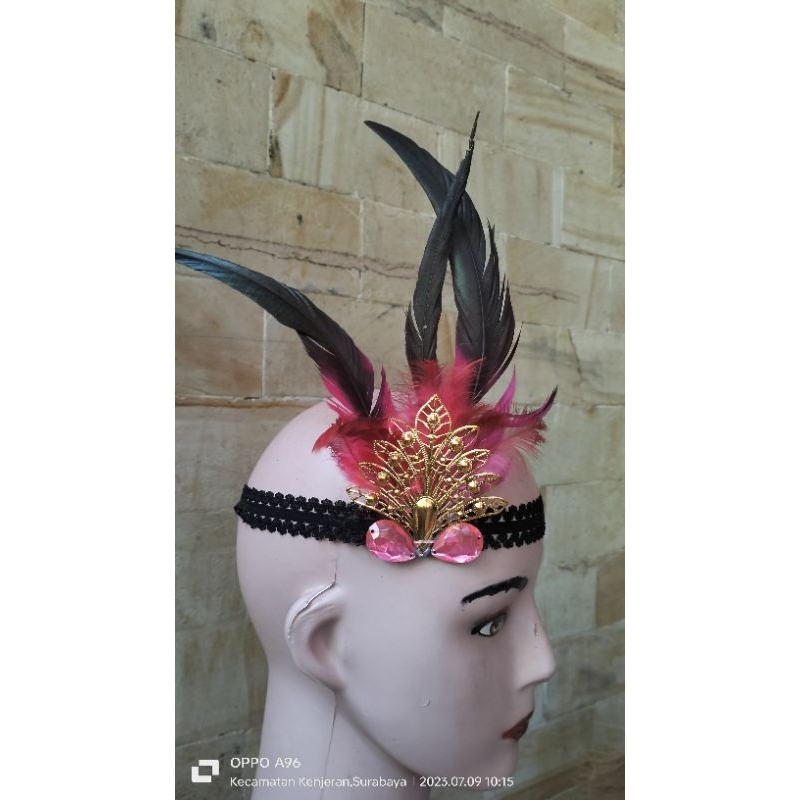 Mahkota bulu headpiece bandana bulu