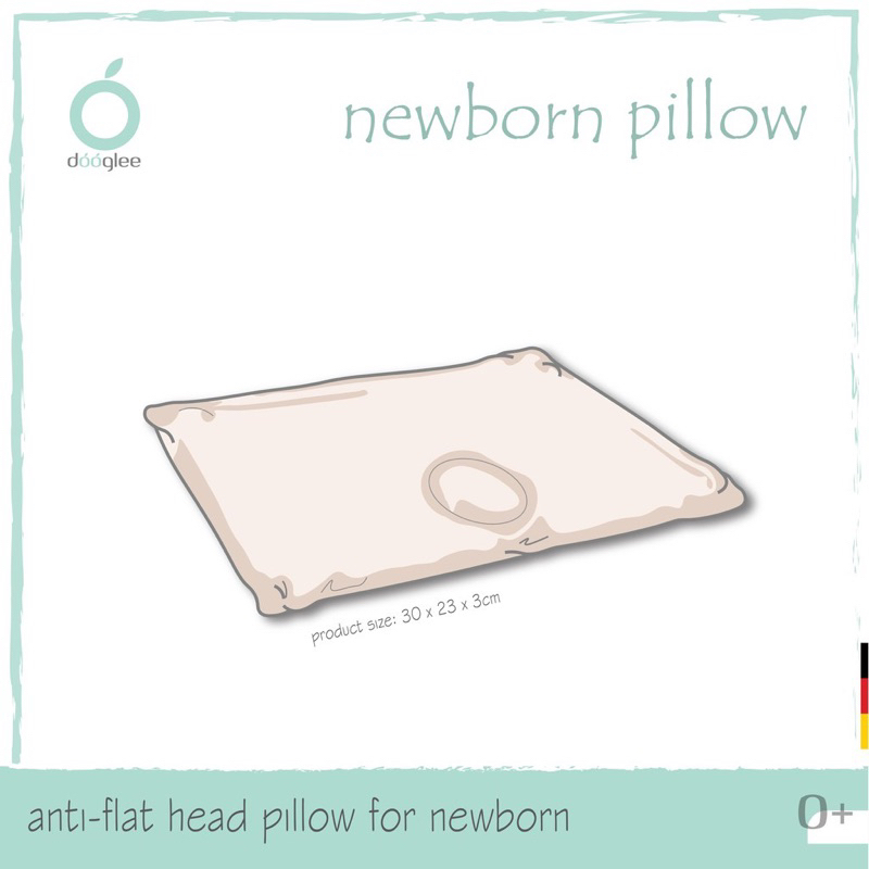 Dooglee Newborn Pillow 100% Natural Latex Bantal Peang Bayi