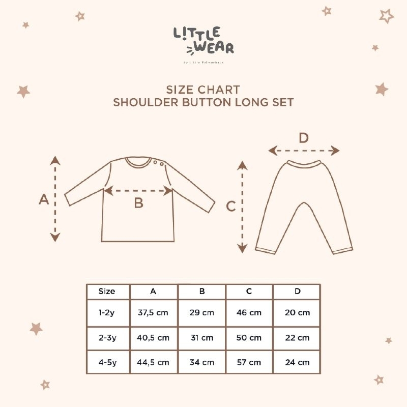 Little Palmerhaus - Little Wear Shoulder Button Long Set || Piyama Anak