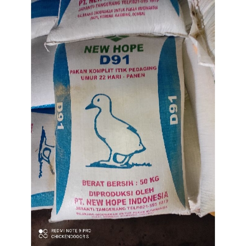 D91 NEW HOPE D 91 PAKAN BEBEK PEDAGING PUR ITIK POTONG NEWHOPE 50KG