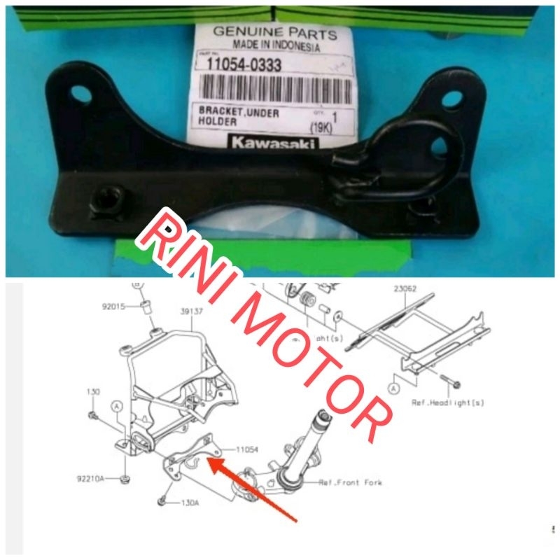 breket segitiga bawah ninja r barong original